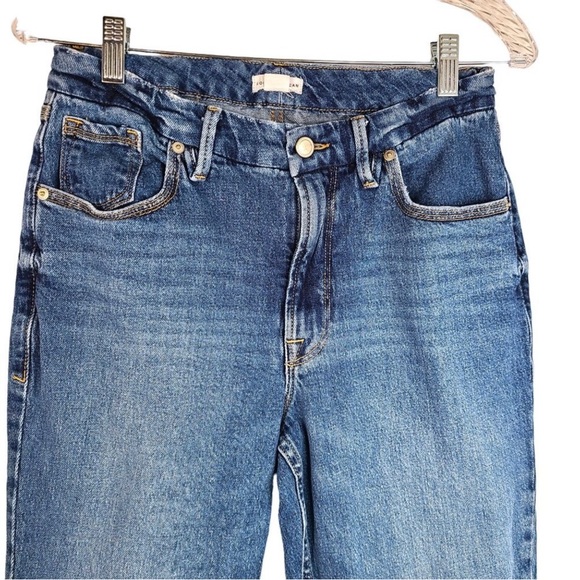 Good American ‘90s Icon High Waist Crop Straight Leg Jeans Size 8/29 EUC - Picture 5 of 11